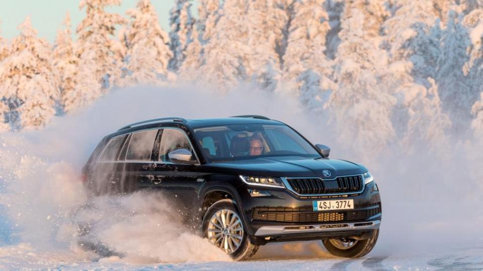 Skoda Kodiaq Scout пори преспите със задвижване 4х4 и висок просвет