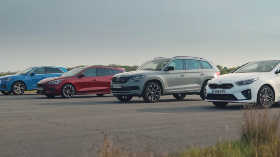 Уникален тест за скорост: Kodiaq RS, ProCeed GT, Focus ST Line и Q3