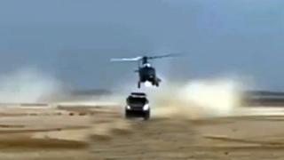 Зрелище: Как КамАЗ успя да блъсне хеликоптер във въздуха ВИДЕО