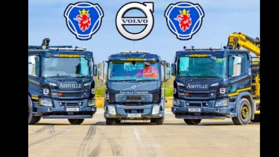 Вижте зрелищна гонка между камионите Volvo и Scania ВИДЕО