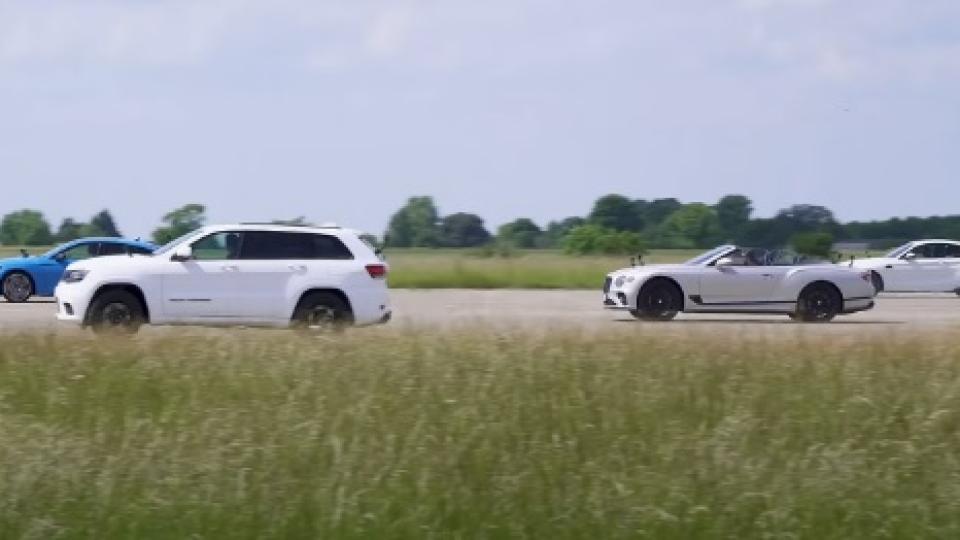 Сравниха Audi, Bentley, BMW и Jeep в бясна драг битка ВИДЕО