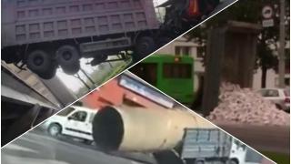 Най-нелепите случаи с тежкотоварни камиони ВИДЕО