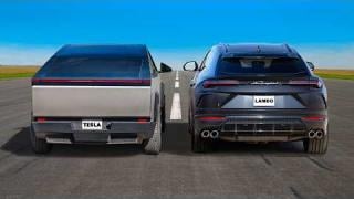 Tesla Cybertruck срещу Lamborghini Urus: Поредната битка между технологиите и класическата мощ ВИДЕО