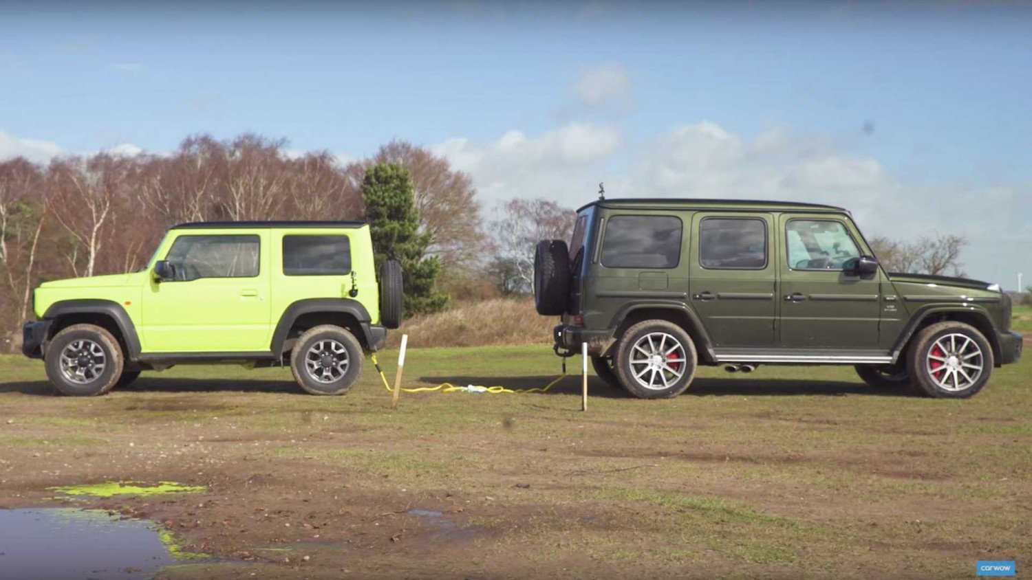 Вижте кой побеждава в битката между Mercedes-AMG G63 и Suzuki Jimny (ВИДЕО)