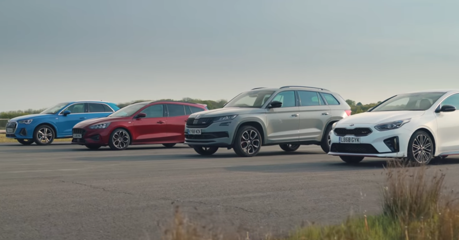 Уникален тест за скорост: Kodiaq RS, ProCeed GT, Focus ST Line и Q3