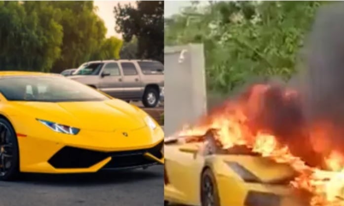 Lamborghini изгоря при спор, ето какво се е случило ВИДЕО