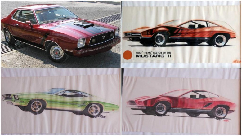 Стари скици от 1971 г. разкриха голяма тайна за  "Форд Mustang II" СНИМКИ