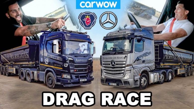 Сравниха камионите Mercedes-Benz Actros и Scania R500 в драг битка ВИДЕО