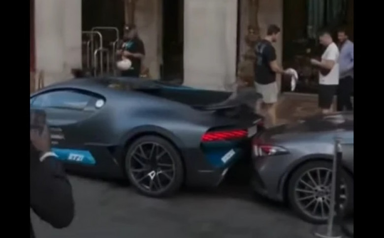 Изключително Bugatti за $6 милиона попадна в нелеп инцидент ВИДЕО