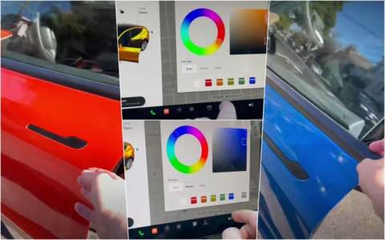 Наистина ли Тесла си сменя цвета с натискане на едно копче на конзолата ВИДЕО