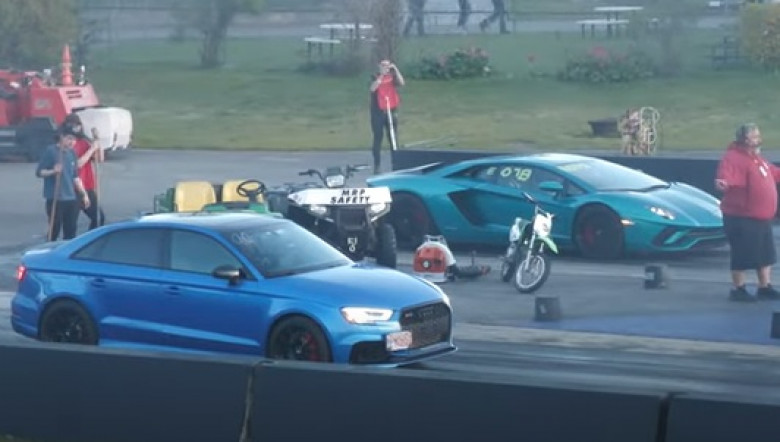 Вижте гонка между Lamborghini Aventador и Audi RS 3 с неочакван финал ВИДЕО