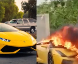 Lamborghini изгоря при спор, ето какво се е случило ВИДЕО
